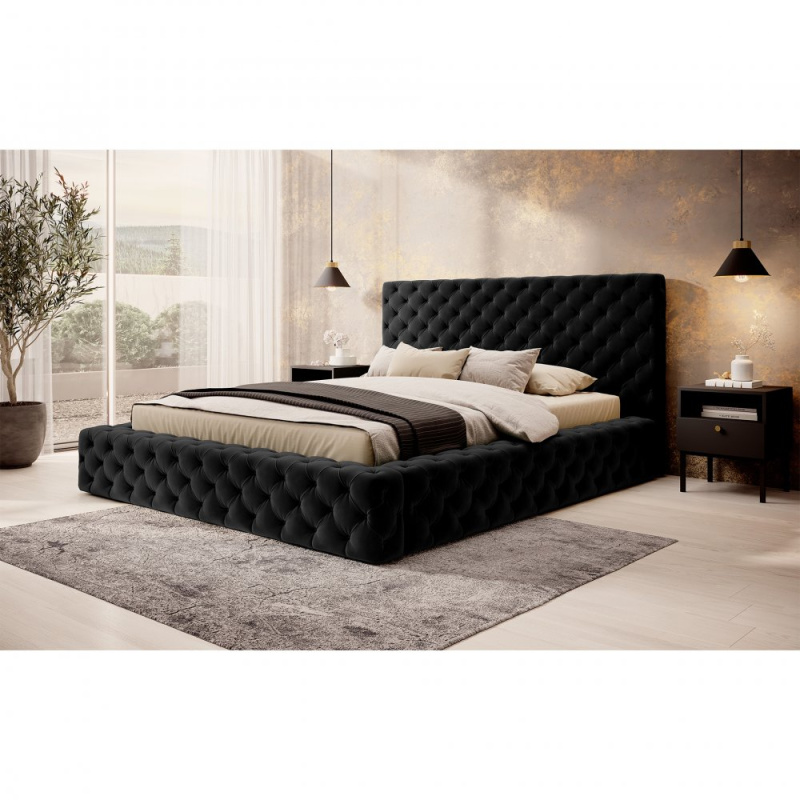 ELTAP Postel Princce 160x200 Barva: Černý, Textilie: Lukso 10, Rozměr: 160x232