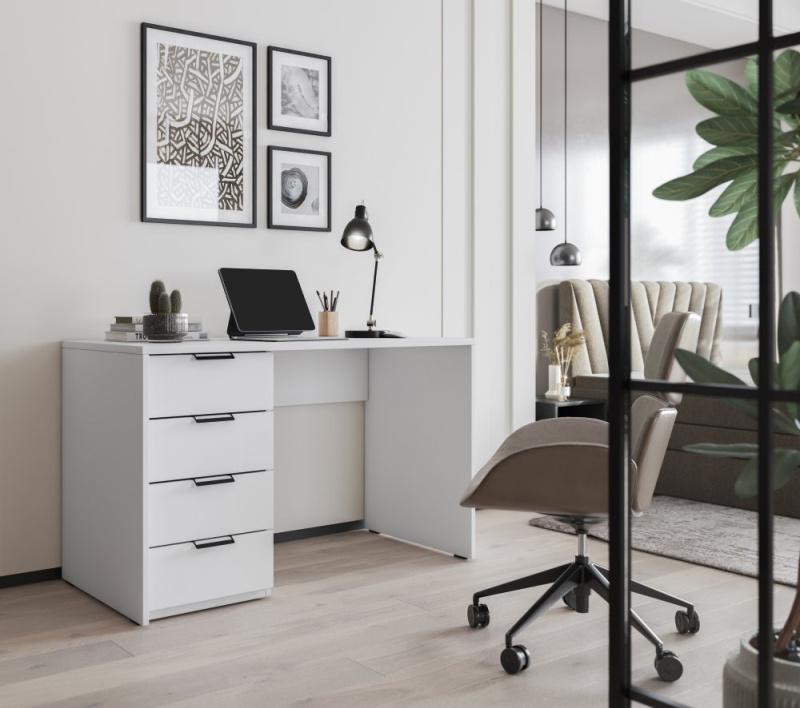 ELTAP Barold Bílý psací stůl 140