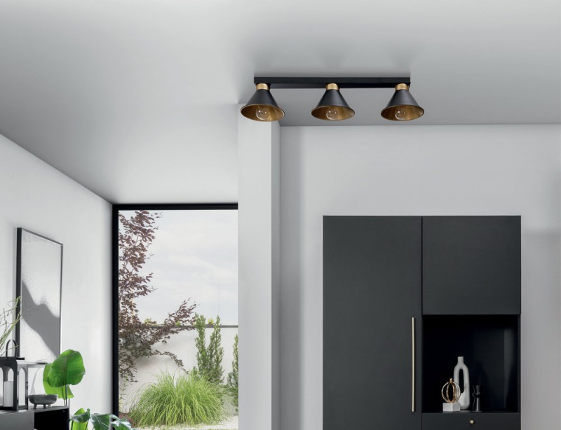 ELTAP Detmer, 177014cm stropní 3 černý/zlatý