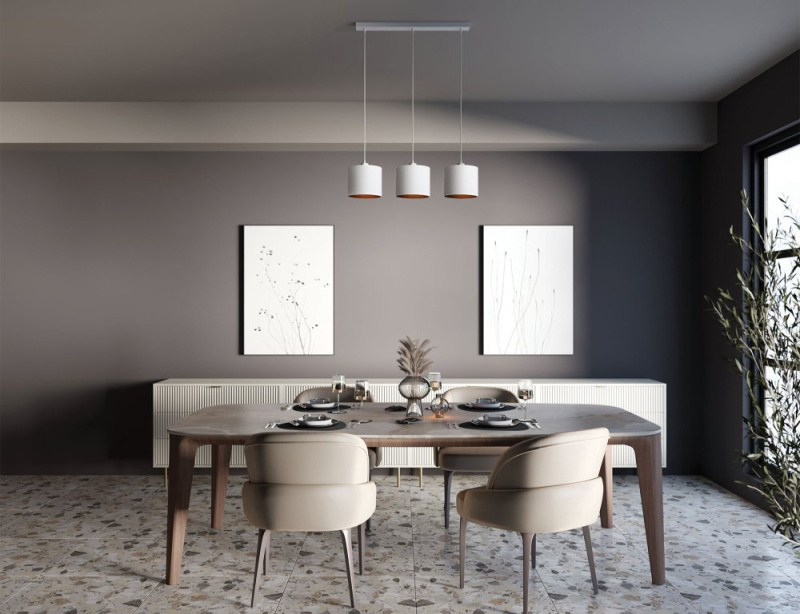 ELTAP Vespillo, 1875105cm závěsná lineární 3 bílý/zlatý