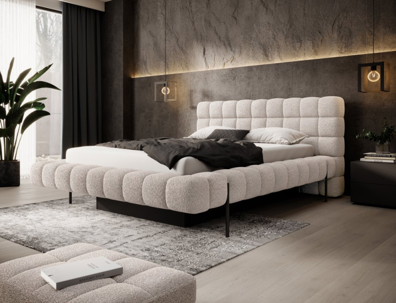 ELTAP Łoże Magentta + Stelaż met./pod.gaz./kontener Barva: Béžová, Textilie: Royal 18, Rozměr: 140x200