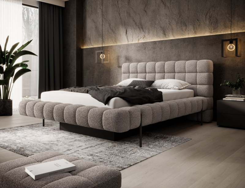 ELTAP Łoże Magentta + Stelaż met./pod.gaz./kontener Barva: Hnědá, Textilie: Royal 20, Rozměr: 140x200