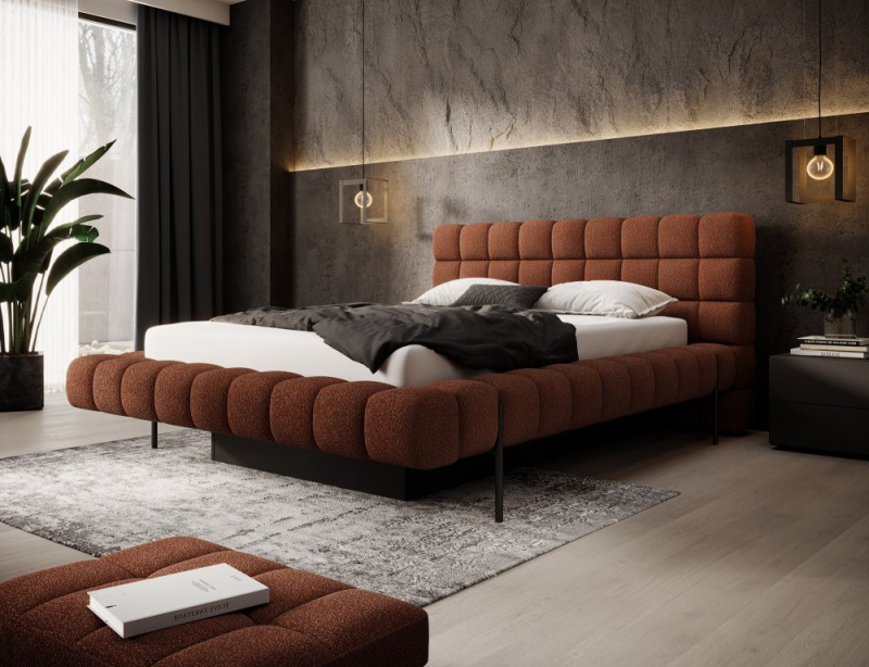 ELTAP Łoże Magentta + Stelaż met./pod.gaz./kontener Barva: Červená, Textilie: Jaffray 30, Rozměr: 140x200