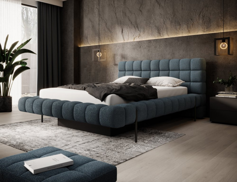 ELTAP Łoże Magentta + Stelaż met./pod.gaz./kontener Barva: Modrá, Textilie: Jaffray 40, Rozměr: 160x200