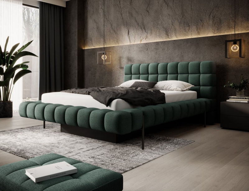 ELTAP Łoże Magentta + Stelaż met./pod.gaz./kontener Barva: Zelená, Textilie: Amore 35, Rozměr: 160x200