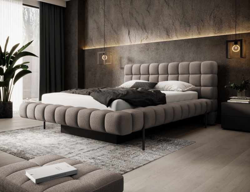 ELTAP Łoże Magentta + Stelaż met./pod.gaz./kontener Barva: Hnědá, Textilie: Amore 20, Rozměr: 180x200