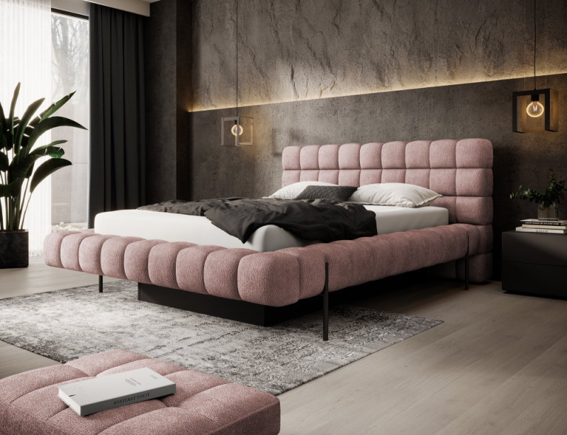 ELTAP Łoże Magentta + Stelaż met./pod.gaz./kontener Barva: Růžová, Textilie: Touch 24, Rozměr: 180x200