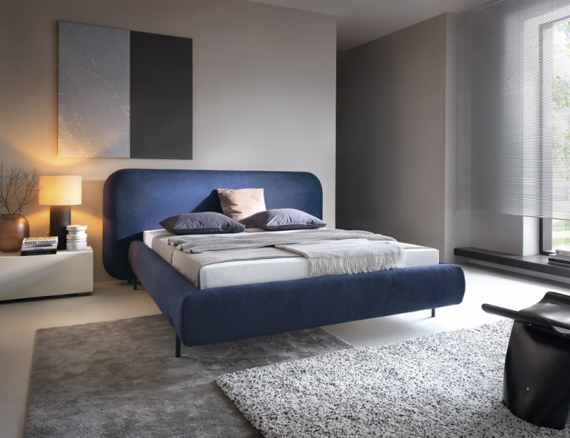 ELTAP Postel Pointt + Kovový rám/plynový výtah/kontejner Barva: Modrá, Textilie: Paolli 40, Rozměr: 180x200