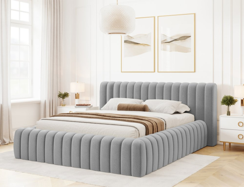 ELTAP Carilla postel + kovový rám/plynový píst/kontejner Barva: Šedá, Textilie: Monolith 85, Rozměr: 160x200