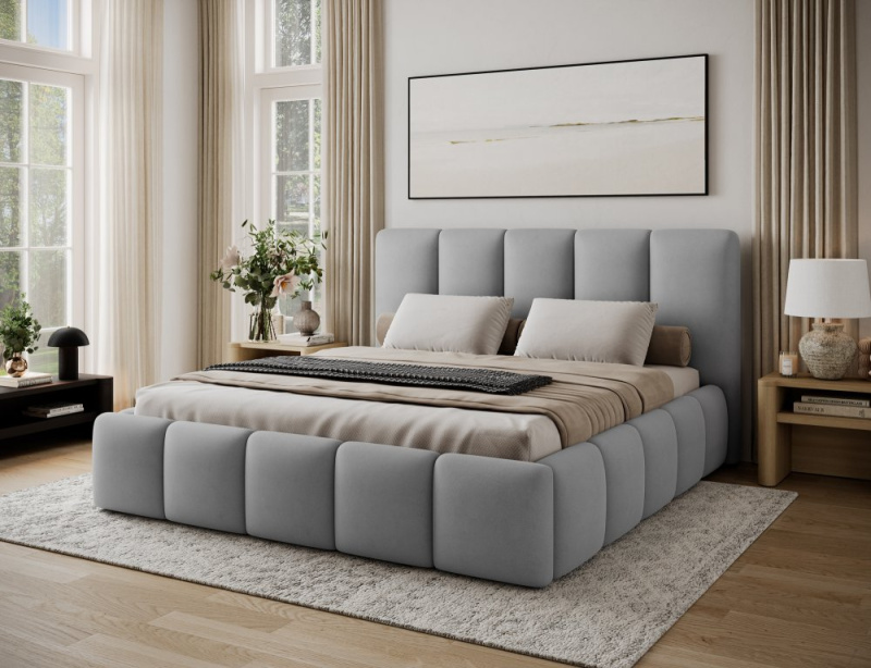 Postel Edvige + Dřevěný rám + Standardní zdvih + kontejner 180x200