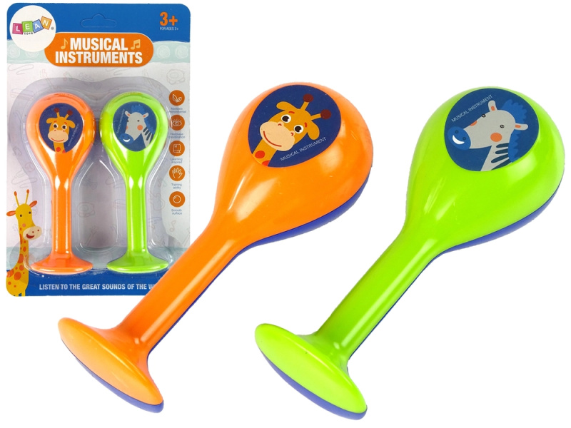 Lean Toys Sada dvou chrastících zvířat Maracas