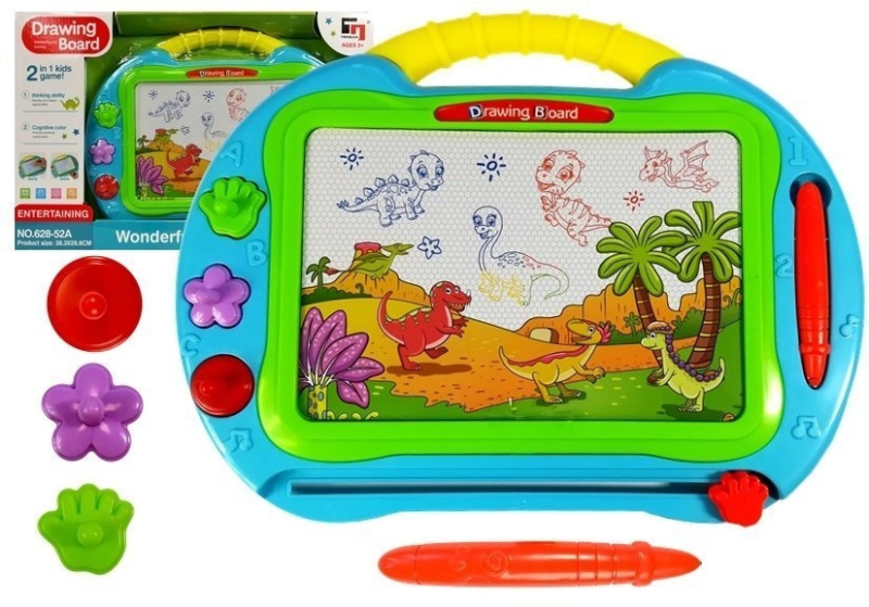 LEANToys Magnetická kreslící tabulka s doplňky tyrkysová