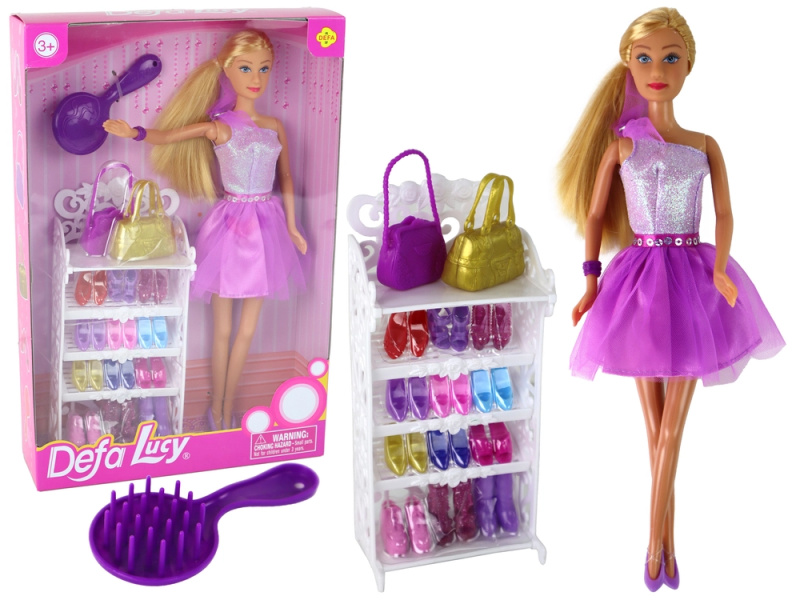 Lean Toys Lucy ve fialových šatech – skříňka na boty