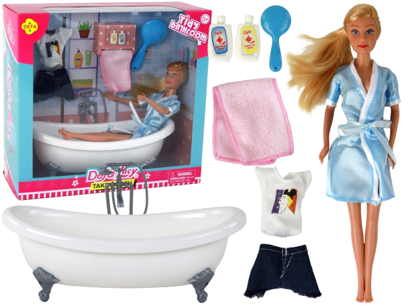 LEANToys Panenka Lucy s koupelnovou sadou