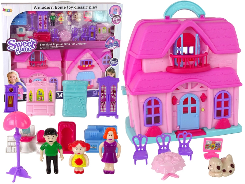 LEAN Toys Nábytek do domečku pro panenky + příslušenství