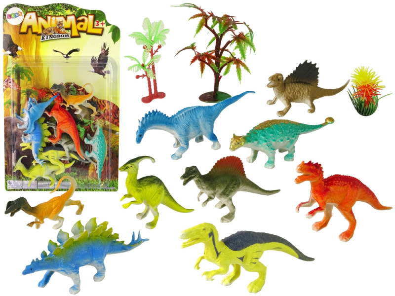LEAN Toys Sada postaviček dinosaurů 9 barevných kusů