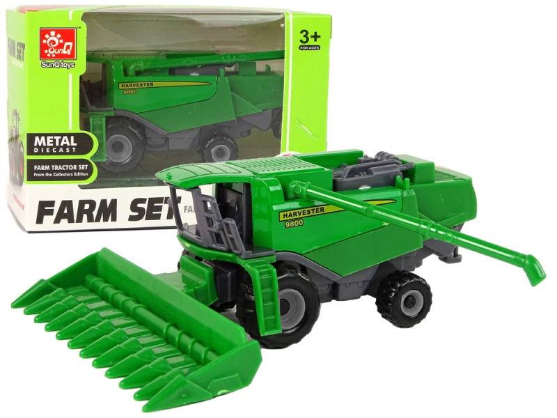 Lean Toys Malý zelený kombajn zemědělské vozidlo