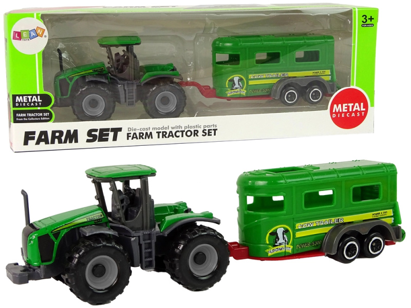 Traktor s přívěsem zelený