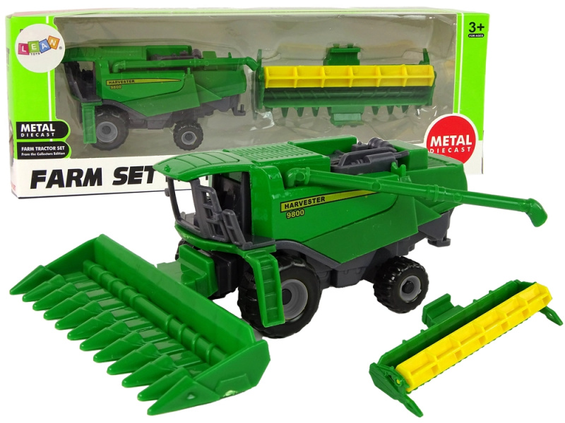 Lean Toys Malý zelený kombajn zemědělské vozidlo