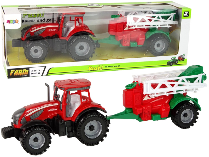 LEANToys Traktor s postřikovačem -červený