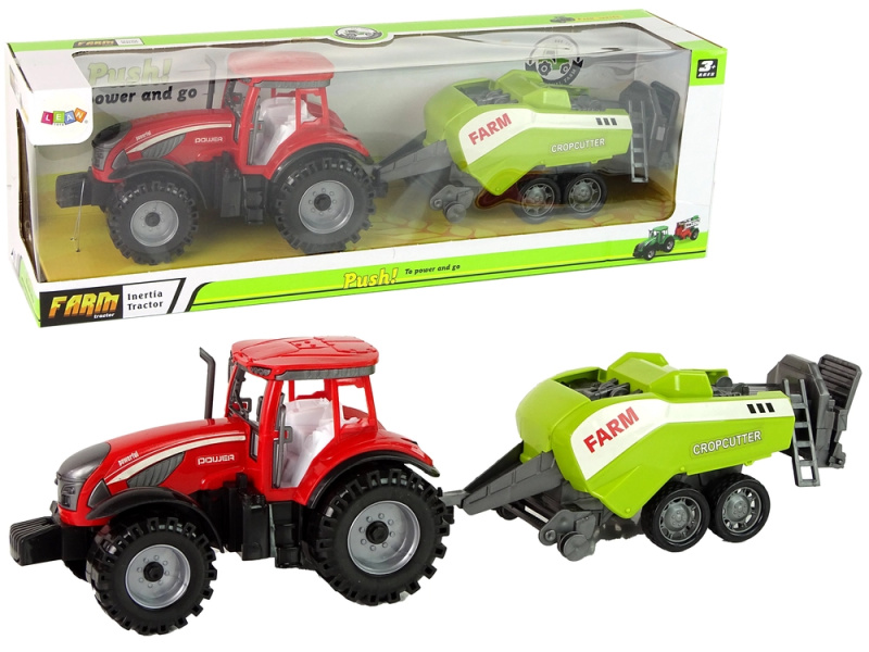 Shumee Červený zemědělský traktor s třecím pohonem zeleného secího stroje
