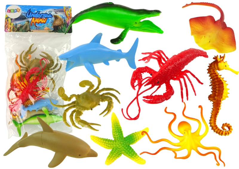 LEAN Toys Sada figurek oceánských zvířátek 9 ks