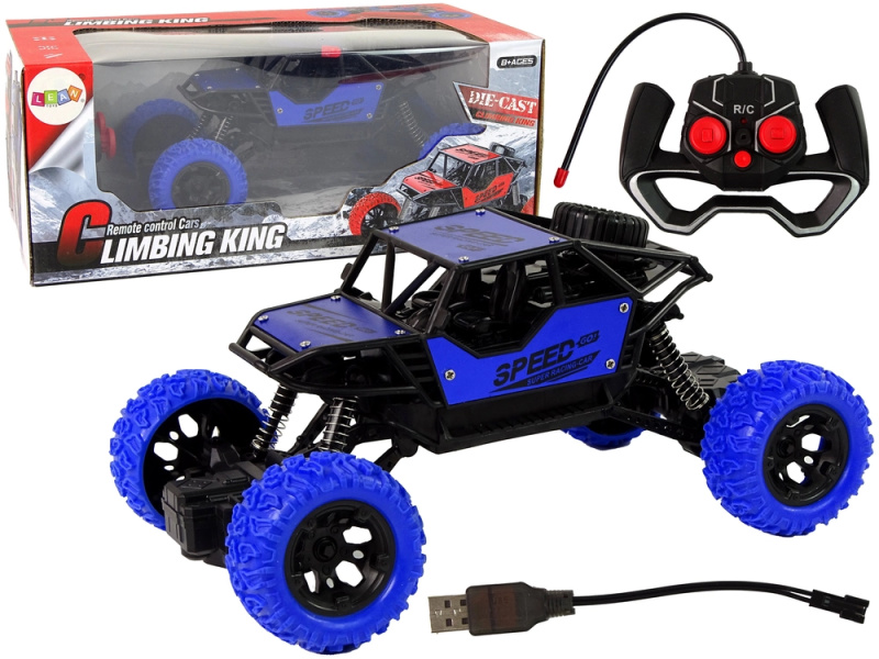Dálkově ovládané R/C terénní auto 1:18 modré.