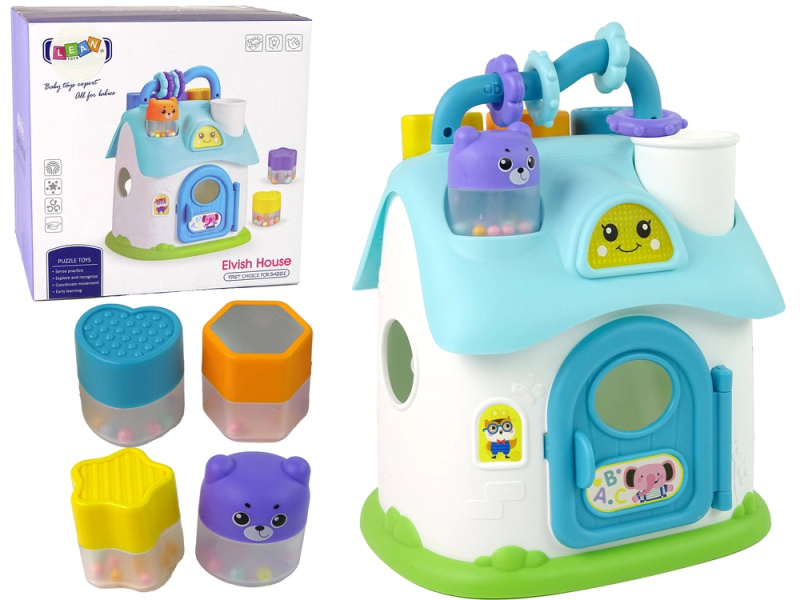 LeanToys Vzdělávací třídička House Blue Blocks