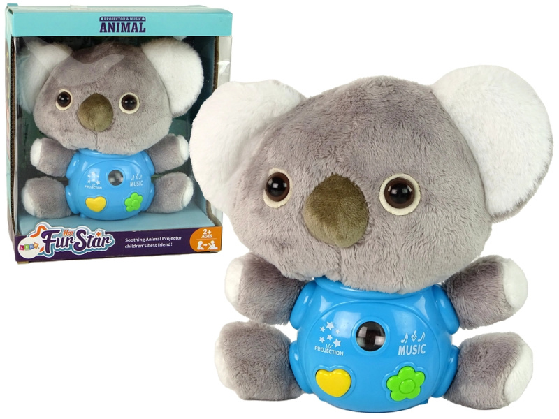 LeanToys koala s projektorem a hudbou šedá