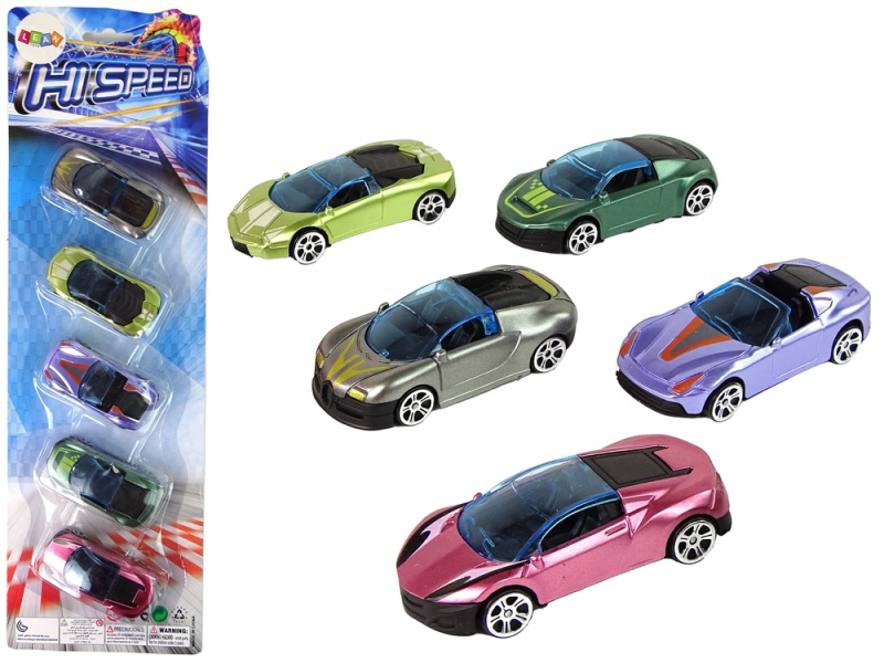 Lean Toys Sada vozidel Barevné pružiny 5 ks