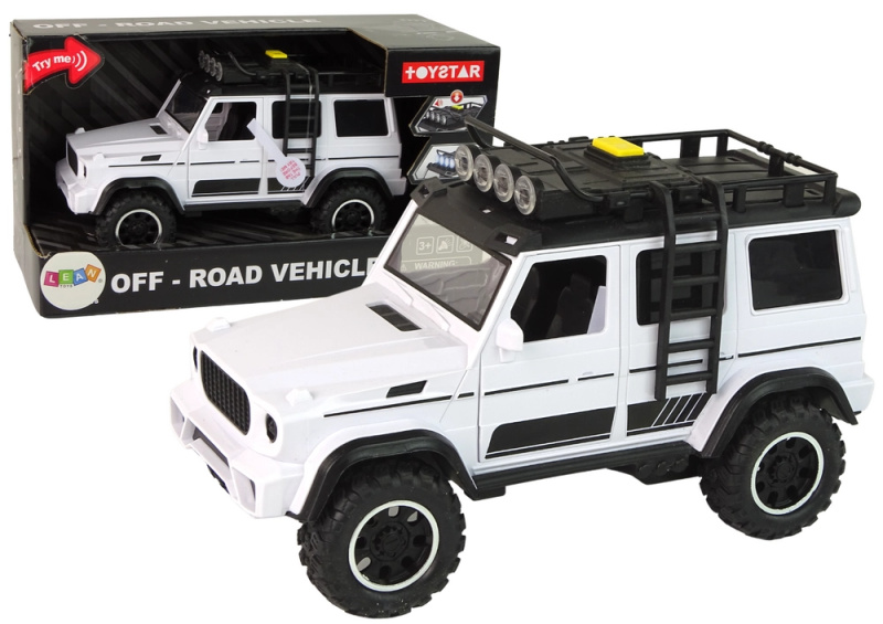 LEAN Toys Auto Auto Off Road Bílá zvuková světla Vozidlo 1:14