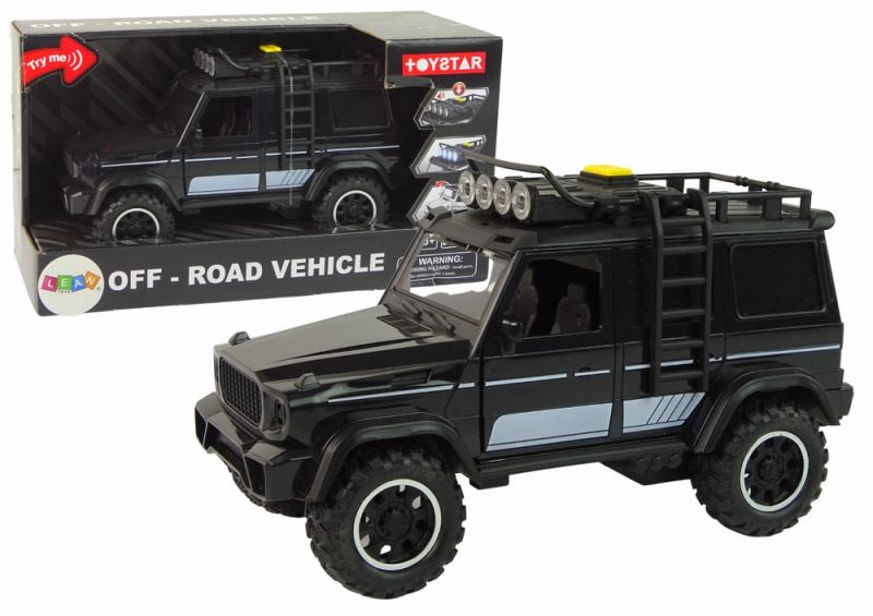 LEAN Toys Off-Road Car Friction Drive Black 1:14