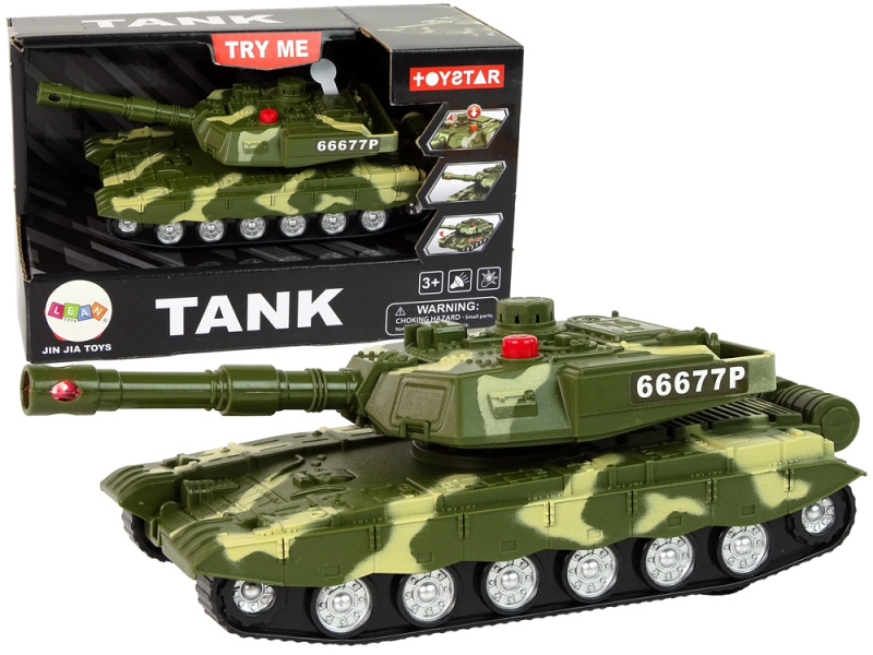 LEANToys Vojenský tank se zvukem a světlem hnědý