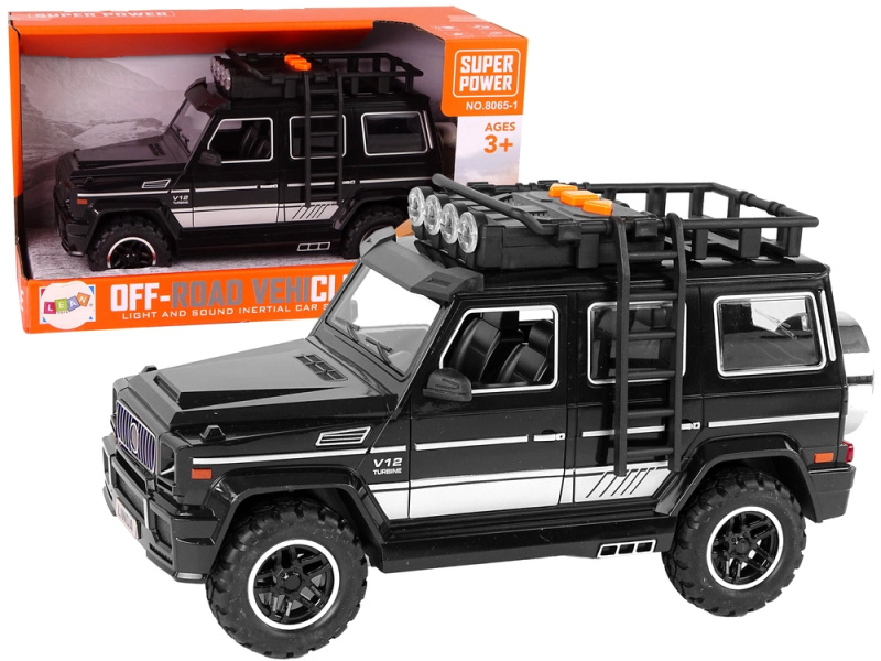 Lean Toys Zvuky černého auta Off Road Tření