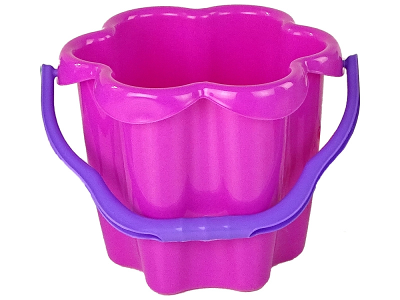 RKToys Plastový kyblík na písek Flower Pink 20 x 17cm