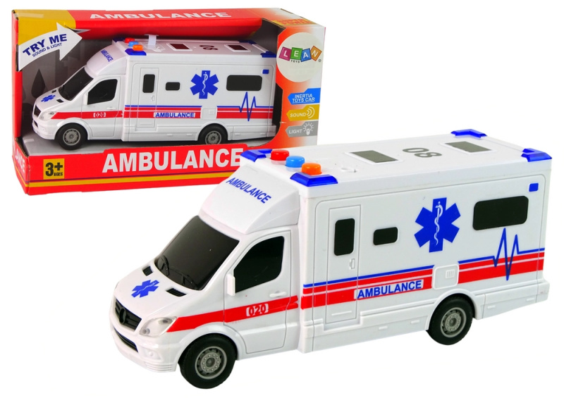 LEANToys Import Auto ambulance Světla Zvuk Bílá