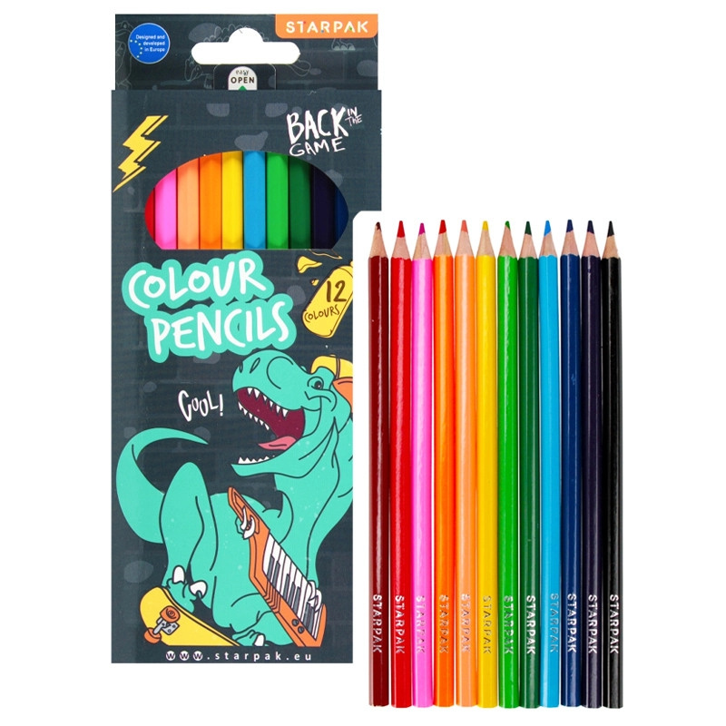 sada pastelek dinosaurus 12 barev 18 cm