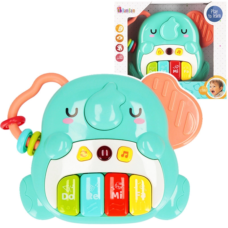 Hudební hračka sloník se zvuky a klaviaturou pro nejmenší