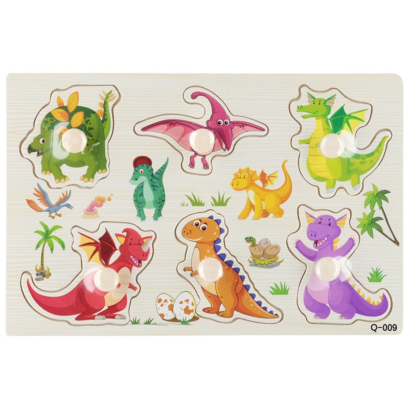 Dřevěná vkládačka dinosauři