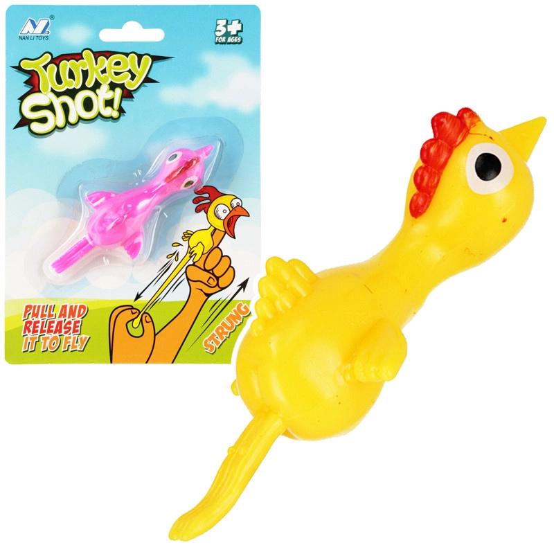 Vystřelovací lepkavé kuře hračka