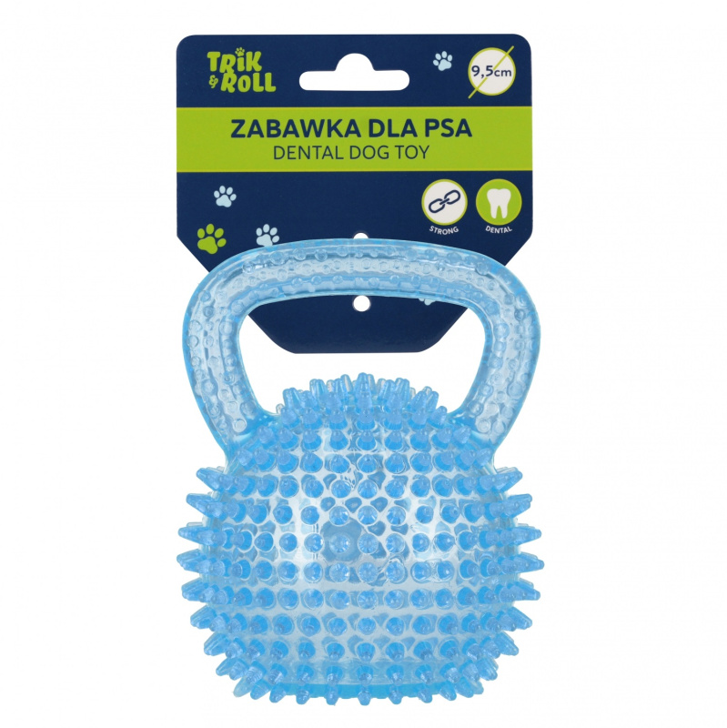 Míček pro psa s úchytem modrý 9,5 cm