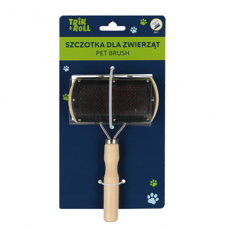 Dvojstranný přírodní kartáč pro zvířata
