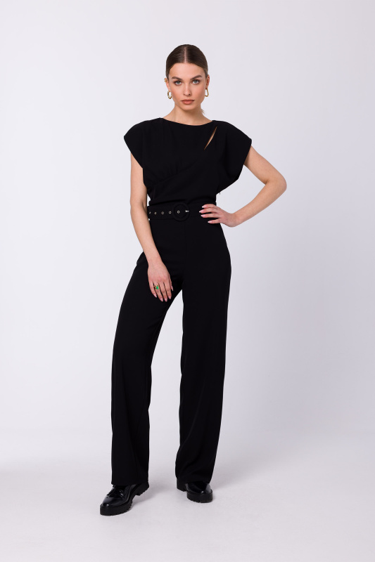 S339 Overal s děleným výstřihem - černý EU S