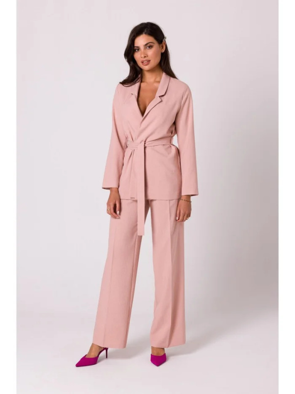 B253 Blejzr s otevřenou přední částí a páskem na zavázání - růžový EU S