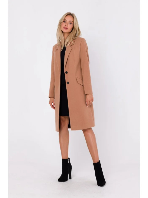 M758 Kabát na knoflíky - velbloudí barva EU L