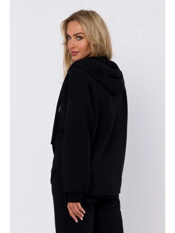 M761 Mikina s kapucí na zip a klokaní kapsou - černá EU 2XL/3XL