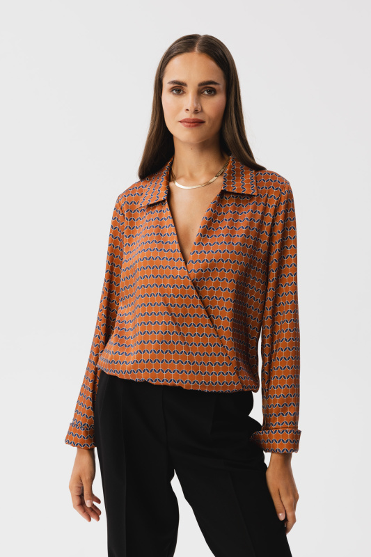 S357 Zavinovací halenka s potiskem - model 3 EU XXL