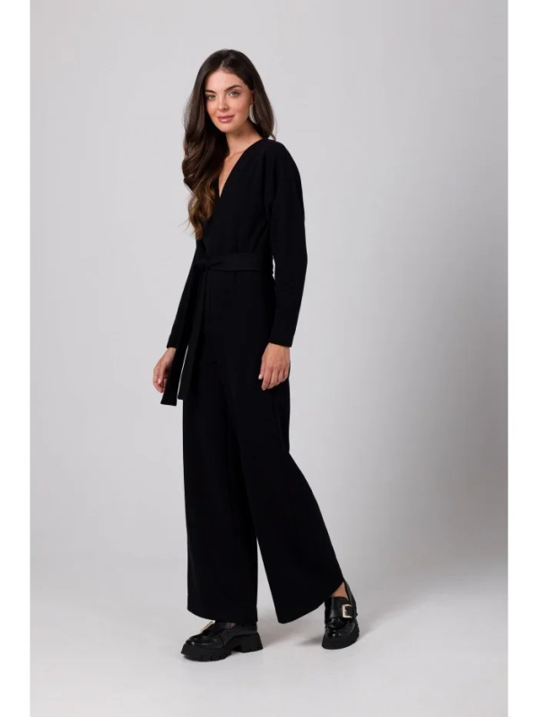 B272 Kombinéza s hlubokým výstřihem do V - černá EU L