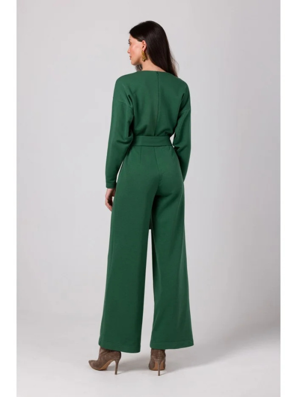 B272 Kombinéza s hlubokým výstřihem do V - zelená barva trávníku EU S