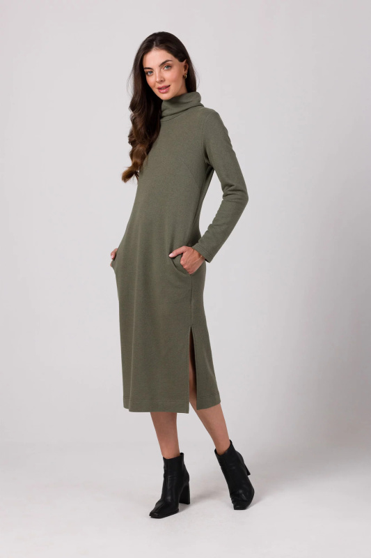 Dámské šaty B274 Khaki - BeWear XL